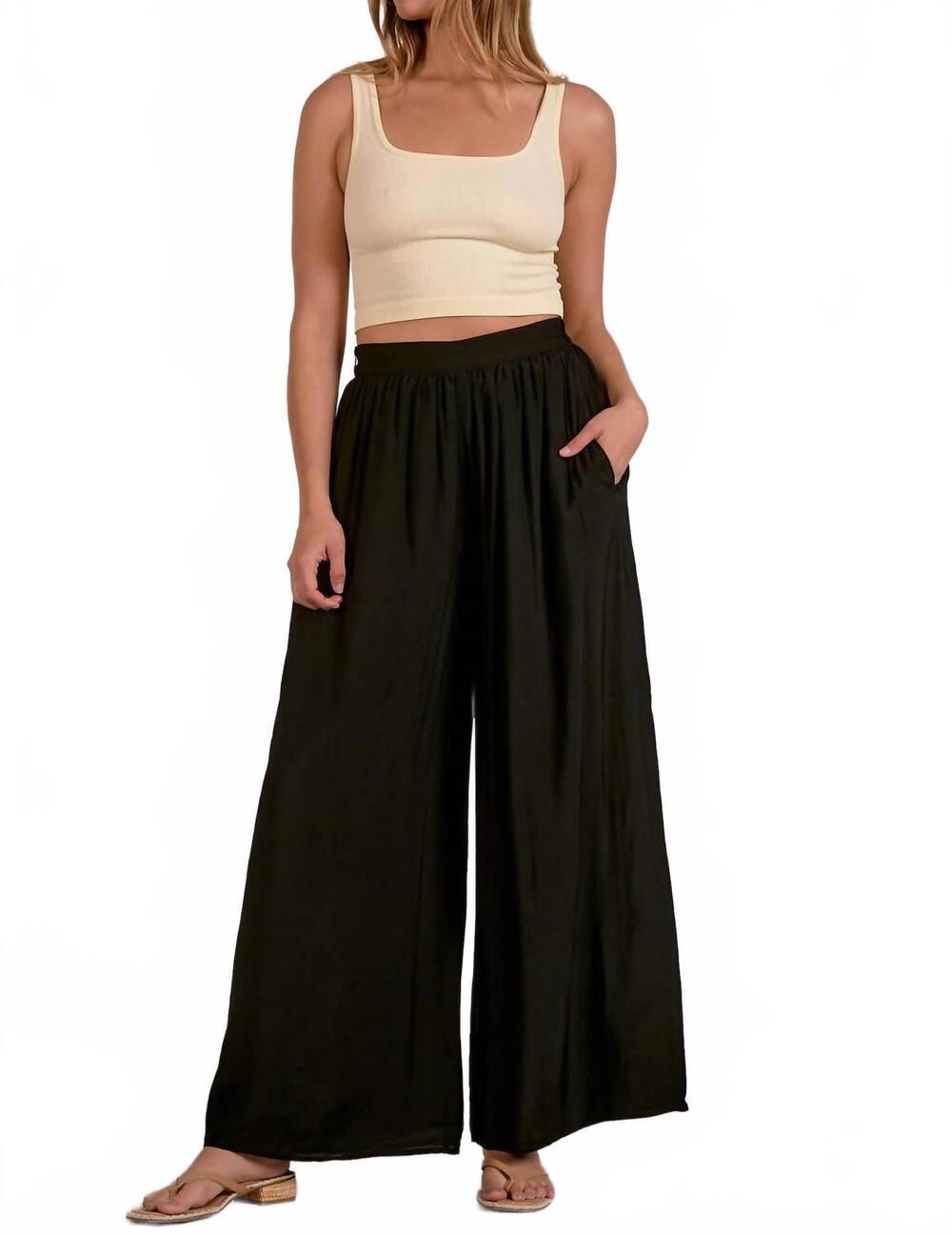 NEW ELAN the inkwell palazzo pants in black